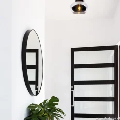 Straluma Plafondlamp zwart met smoke glas></noscript> Halverlichting|Plafondlampen