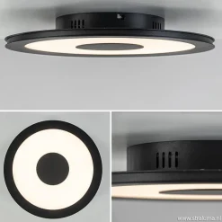 Straluma Plafondlamp zwart rond 38cm 3-st.dim.> Plafondlampen|Plafonnières