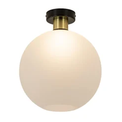 Straluma Plafondlamp zwart/goud met opaal glas 30 cm> Plafondlampen|Luxe Verlichting