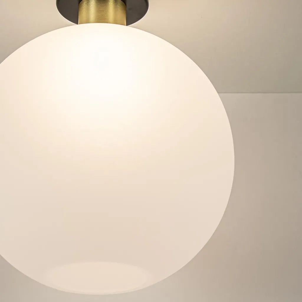 Straluma Plafondlamp zwart/goud met opaal glas 30 cm> Plafondlampen|Luxe Verlichting