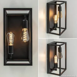 Straluma Plafondlamp/wandlamp zwart open frame><noscript><img width=