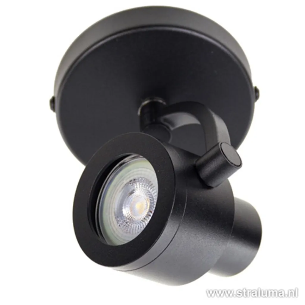 Straluma Plafondspot Alto 1l zwart gu10> Plafondlampen|Opbouwspots