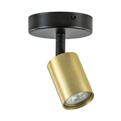 Straluma Plafondspot Bounce enkel rond zwart/goud> Plafondlampen|Opbouwspots