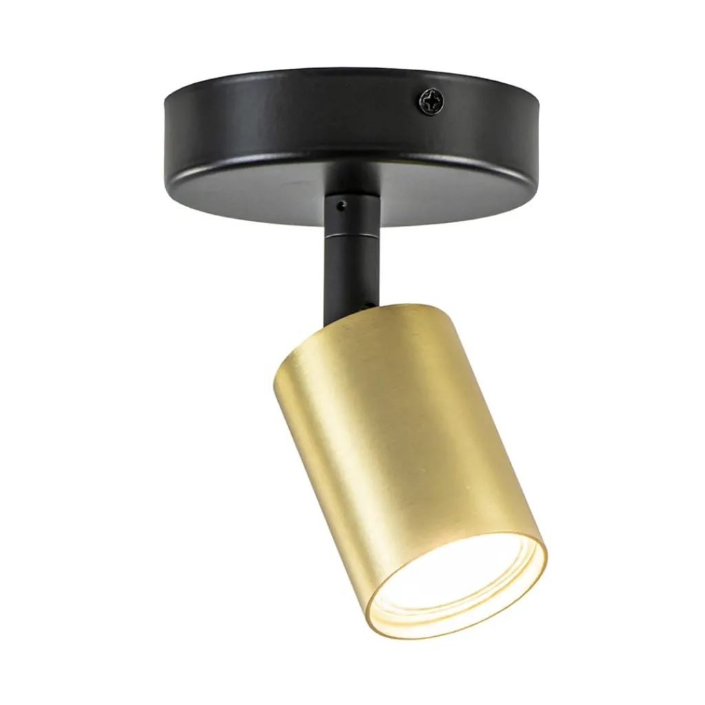 Straluma Plafondspot Bounce enkel rond zwart/goud> Plafondlampen|Opbouwspots