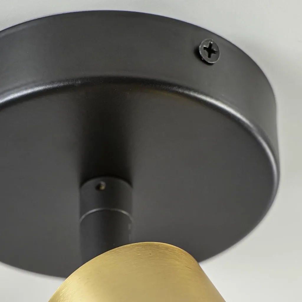 Straluma Plafondspot Bounce enkel rond zwart/goud> Plafondlampen|Opbouwspots