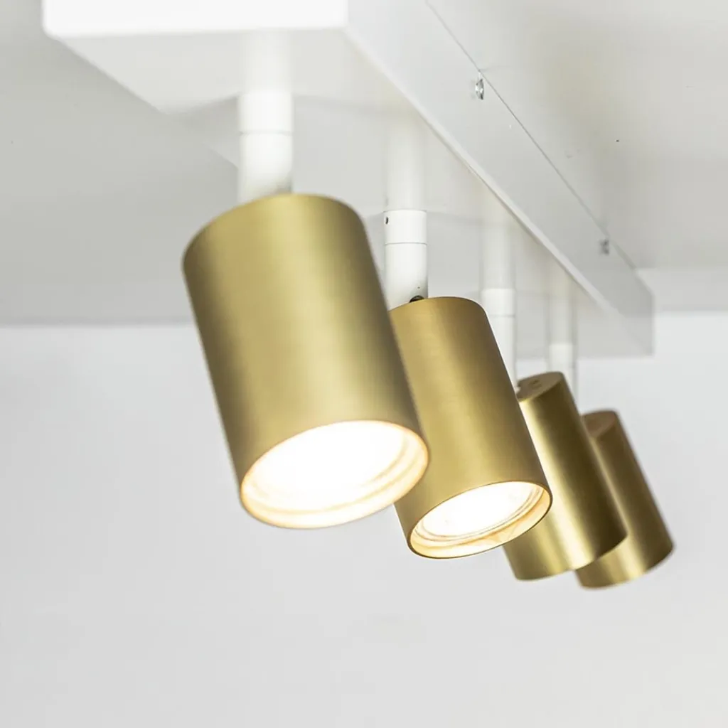 Straluma Plafondspot Bounce 4L balk wit/matgoud> Plafondlampen|Opbouwspots