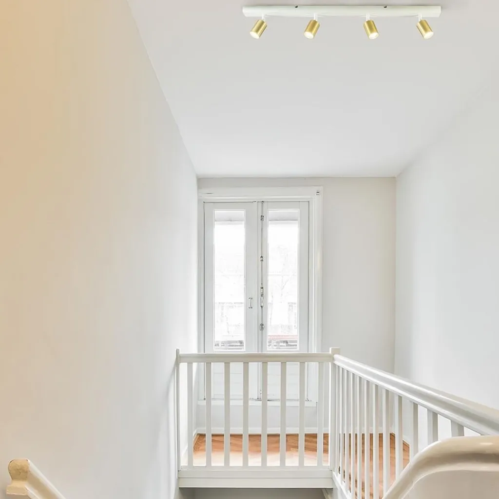 Straluma Plafondspot Bounce 4L balk wit/matgoud> Plafondlampen|Opbouwspots