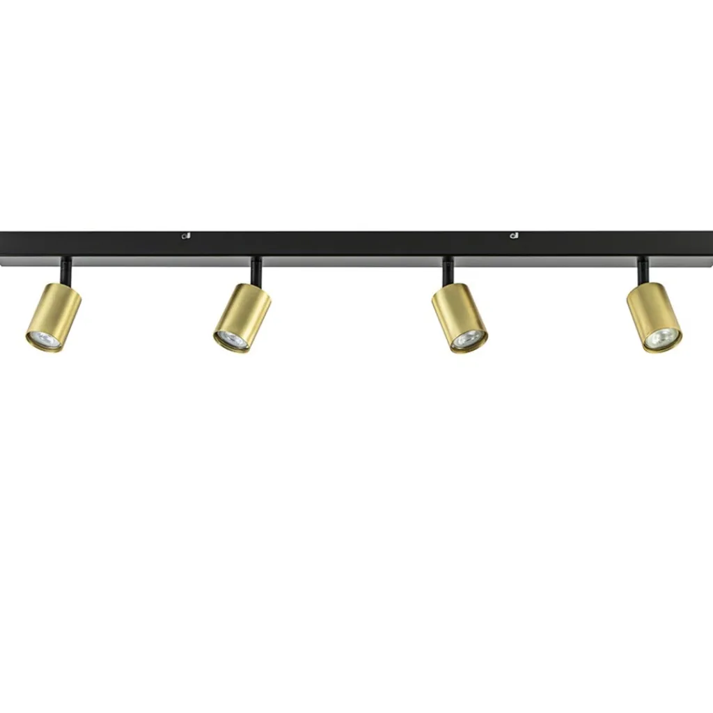 Straluma Plafondspot Bounce 4l 100cm zwart/matgoud> Plafondlampen|Opbouwspots