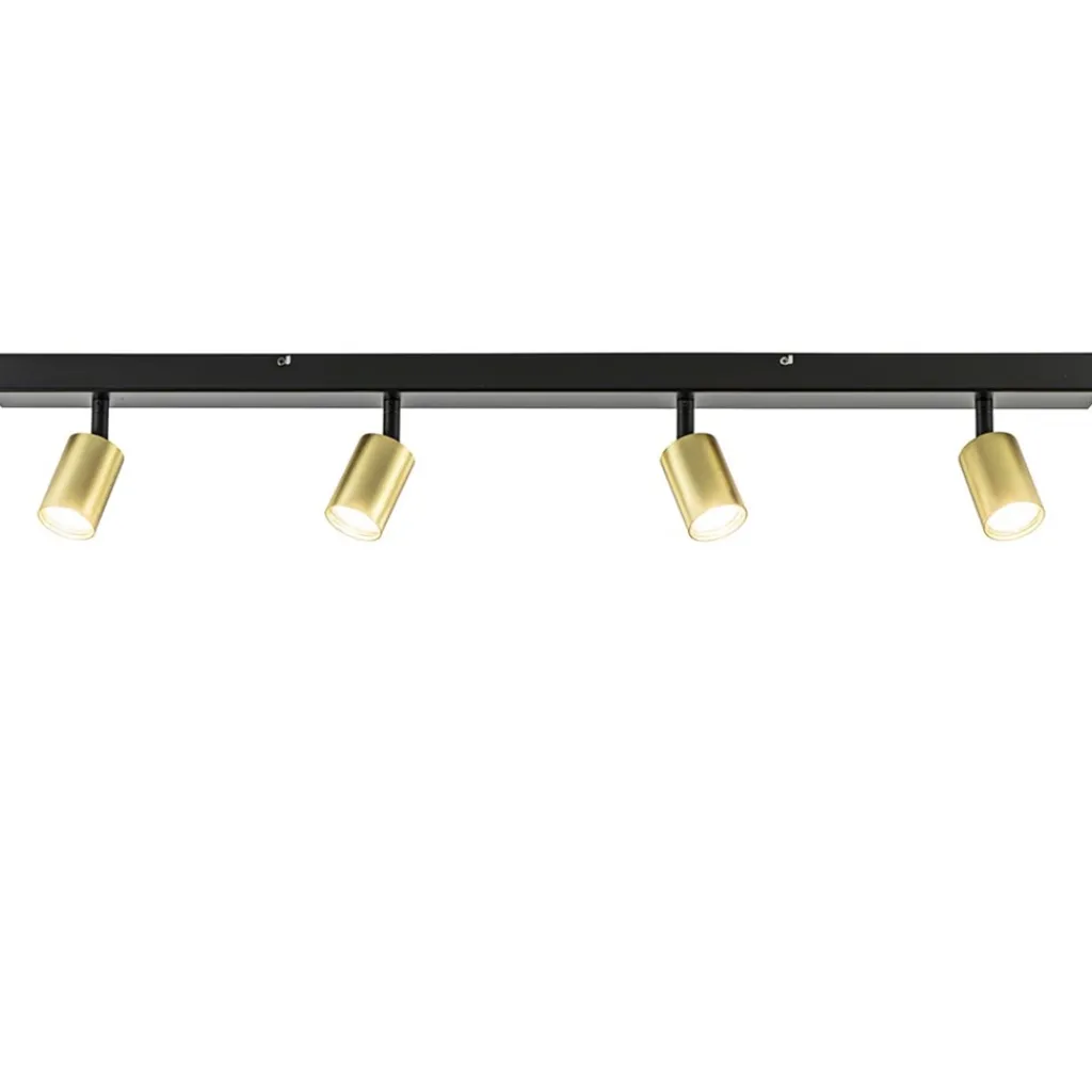 Straluma Plafondspot Bounce 4l 100cm zwart/matgoud> Plafondlampen|Opbouwspots