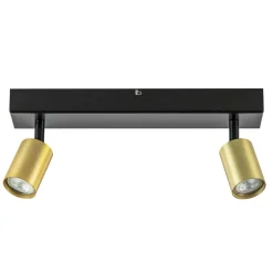 Straluma Plafondspot Bounce 2L 40cm zwart/matgoud> Plafondlampen|Opbouwspots