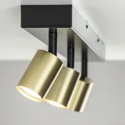 Straluma Plafondspot Bounce 3L 70cm zwart/goud></noscript> Plafondlampen|Opbouwspots