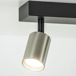 Straluma Plafondspot Bounce 2L zwart/rvs></noscript> Plafondlampen|Opbouwspots