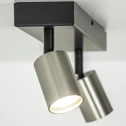 Straluma Plafondspot Bounce 2L zwart/rvs></noscript> Plafondlampen|Opbouwspots