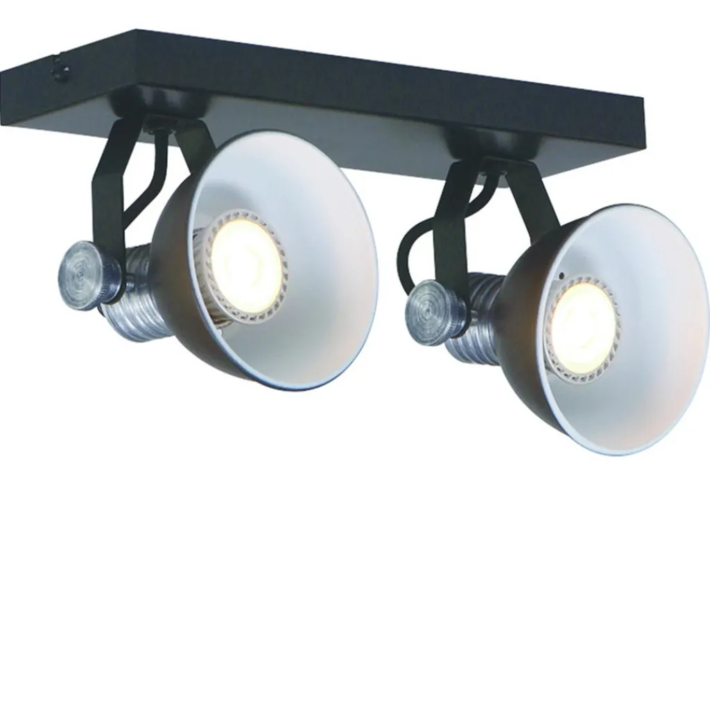 Straluma Plafondspot Brooklyn 2l zwart industrieel> Plafondlampen|Opbouwspots