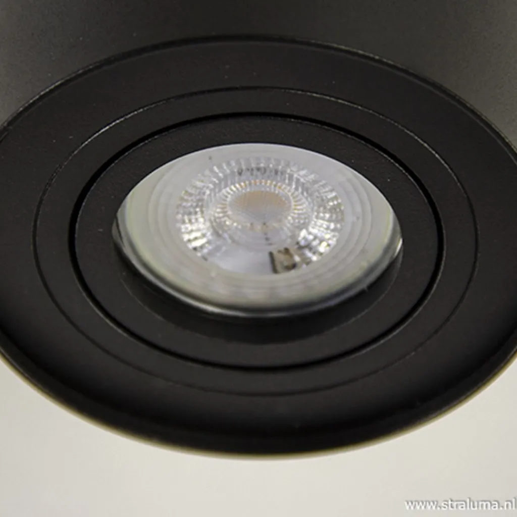 Straluma *Plafondspot cilinder zwart verstelbaar> Opbouwspots|Woonkamerlampen