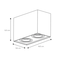 Straluma Plafondspot dubbel box wit gu10></noscript> Opbouwspots|Keukenverlichting