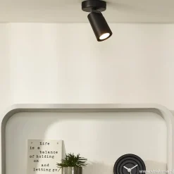 Straluma Plafondspot enkel zwart incusief GU10 dim to warm><noscript><img width=