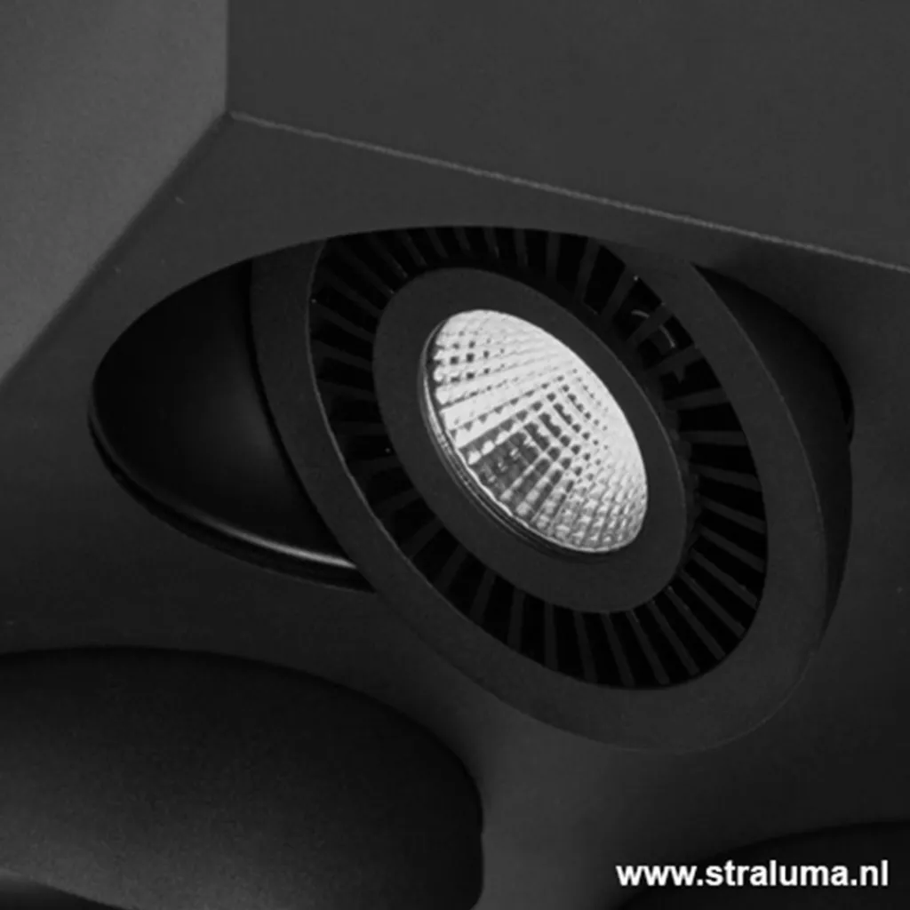 Straluma Plafondspot Eye box 4L zwart 3000k> Plafondlampen|Opbouwspots