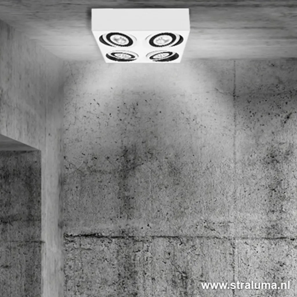 Straluma Plafondspot Eye 4L wit/zwart 3000k> Plafondlampen|Opbouwspots
