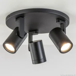 Straluma Plafondspot Halo 3L rond zwart> Opbouwspots|Woonkamerlampen