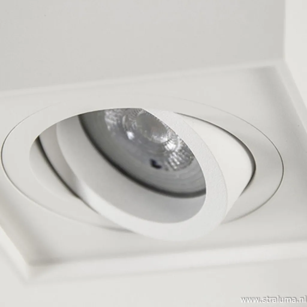 Straluma Plafondspot kubus wit verstelbaar gu10> Opbouwspots|Woonkamerlampen