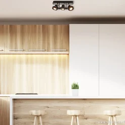 Straluma Plafondspot 3L op balk zwart gu10 incl.></noscript> Plafondlampen|Opbouwspots