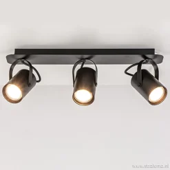 Straluma Plafondspot 3L op balk zwart> Opbouwspots|Tienerkamerlampen