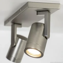 Straluma Plafondspot 2-licht op balk nikkel gu10><noscript><img width=