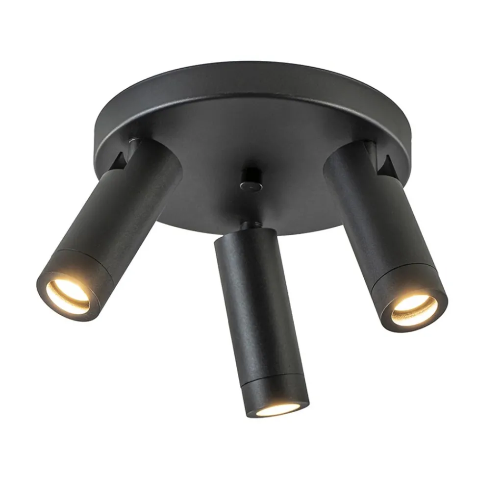 Straluma Plafondspot 3-lichts mat zwart/goud verstelbaar> Plafondlampen|Opbouwspots