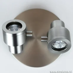 Straluma Plafondspot 2-lichts rond nikkel gu10> Opbouwspots|Woonkamerlampen