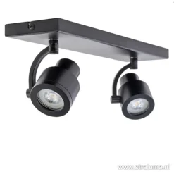 Straluma Plafondspot mat zwart balk 2-lichts gu10><noscript><img width=