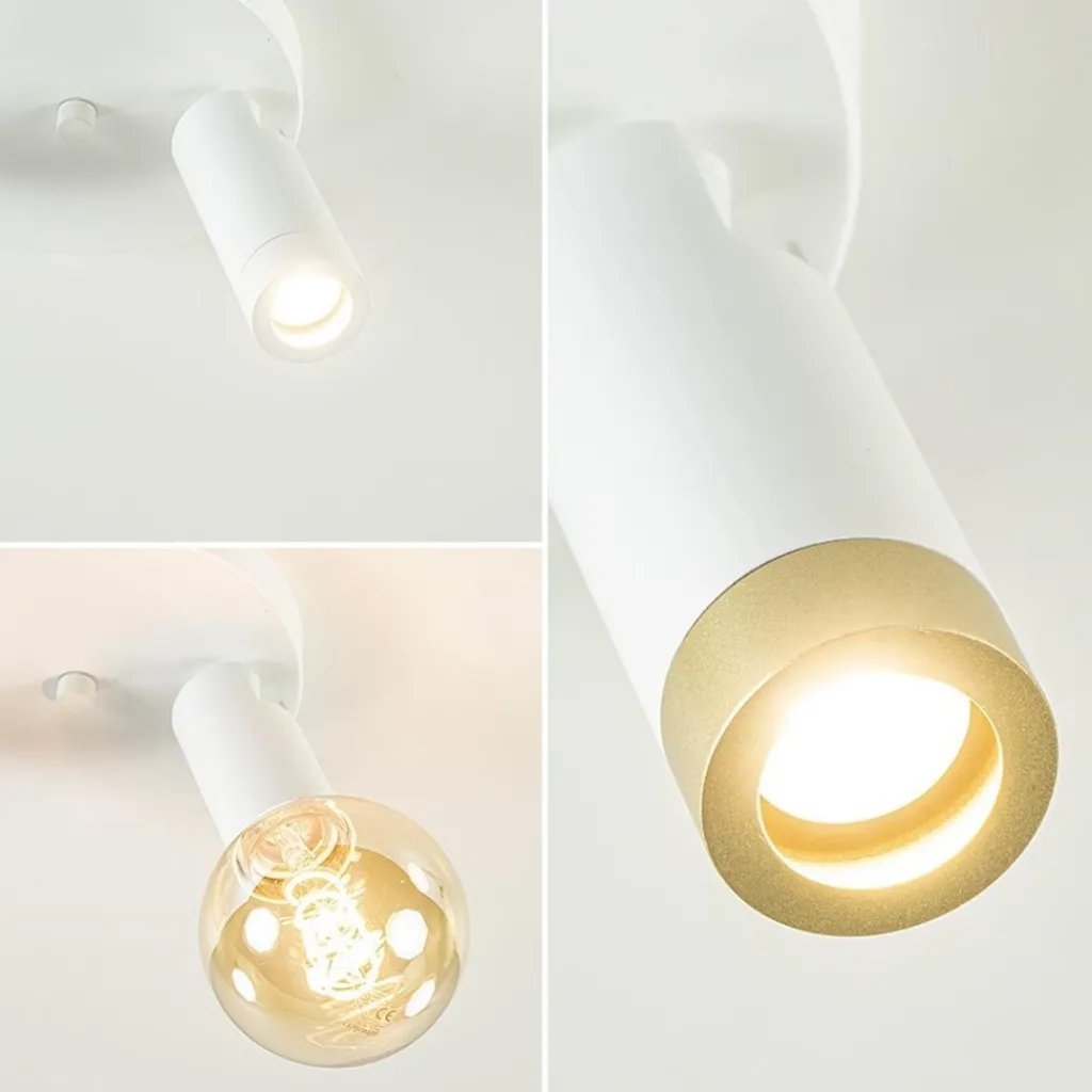 Straluma Plafondspot Miller 2l wit/goud pucc> Opbouwspots|Keukenverlichting