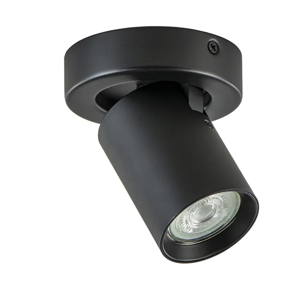 Straluma Plafondspot Oliver enkel tube zwart gu10> Wandlampen|Opbouwspots