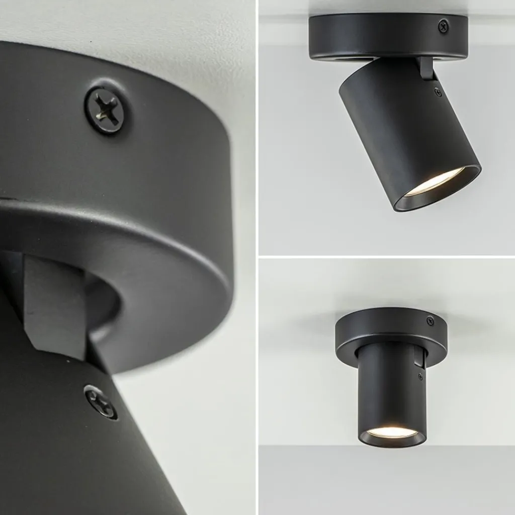 Straluma Plafondspot Oliver enkel tube zwart gu10> Wandlampen|Opbouwspots