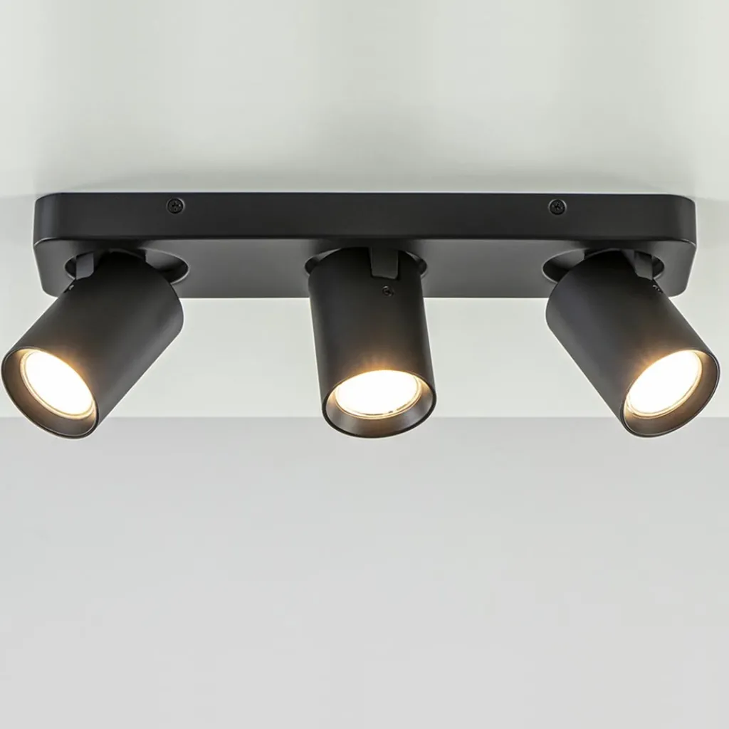 Straluma Plafondspot Oliver 3L balkzwart gu10> Opbouwspots|Keukenverlichting