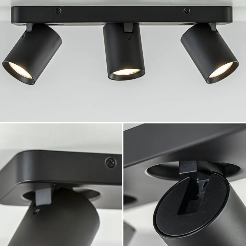 Straluma Plafondspot Oliver 3L balkzwart gu10> Opbouwspots|Keukenverlichting