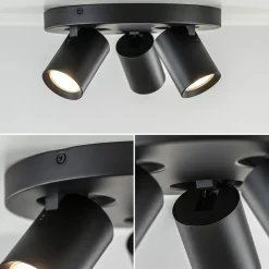 Straluma Plafondspot Oliver 3L rond zwart gu10><noscript><img width=