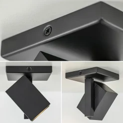 Straluma Plafondspot Oslo 1L zwart gu10><noscript><img width=