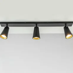 Straluma Plafondspot Petunia 3L balk zwart/goud> Opbouwspots|Keukenverlichting