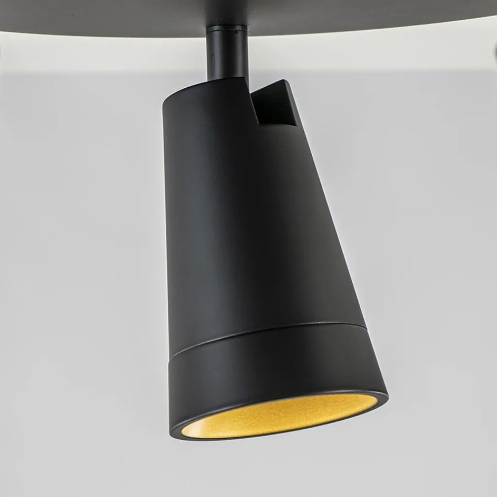 Straluma Plafondspot Petunia 3L rond zwart/goud> Opbouwspots|Woonkamerlampen