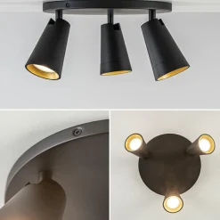 Straluma Plafondspot Petunia 3L rond zwart/goud><noscript><img width=