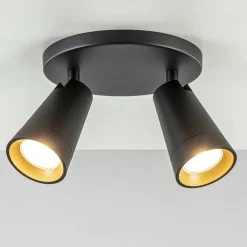 Straluma Plafondspot Petunia 2L rond zwart/goud> Opbouwspots|Halverlichting