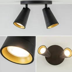 Straluma Plafondspot Petunia 2L rond zwart/goud><noscript><img width=