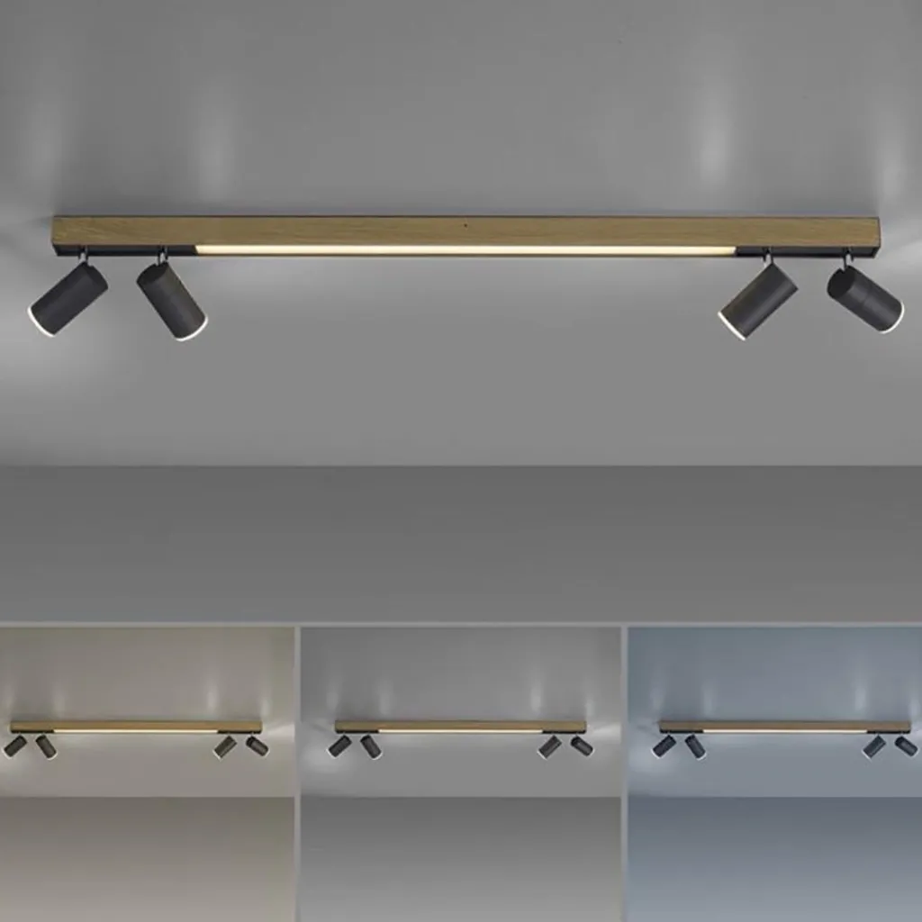 Straluma Plafondspot Pure Lines antraciet/hout cct> Plafondlampen|Opbouwspots