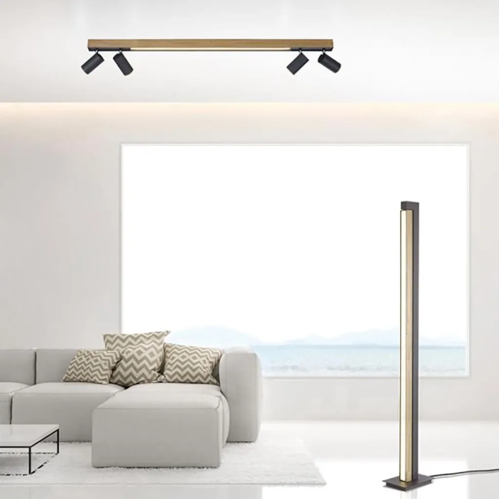 Straluma Plafondspot Pure Lines antraciet/hout cct> Plafondlampen|Opbouwspots