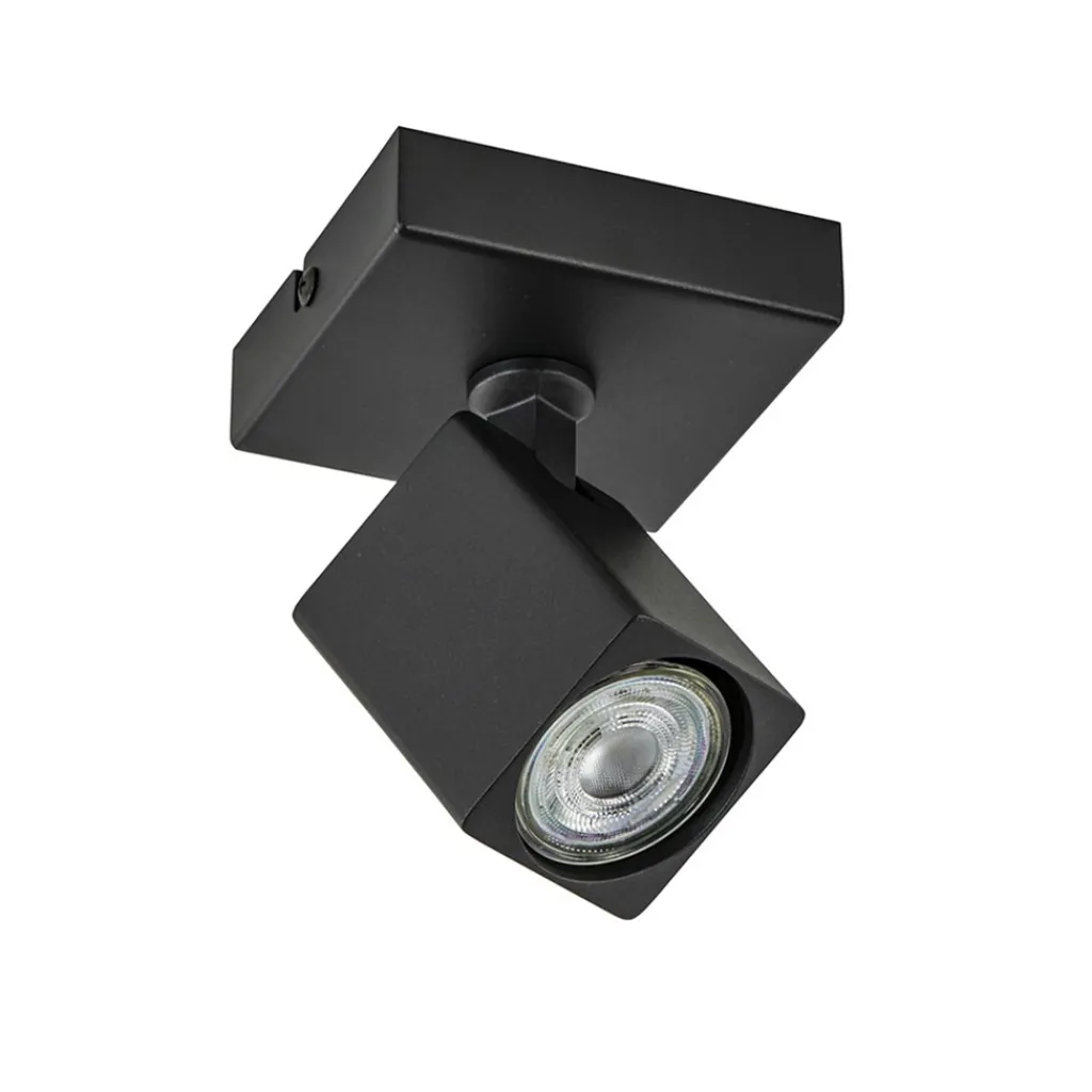 Straluma Plafondspot Quadro 1L zwart gu10> Opbouwspots|Woonkamerlampen