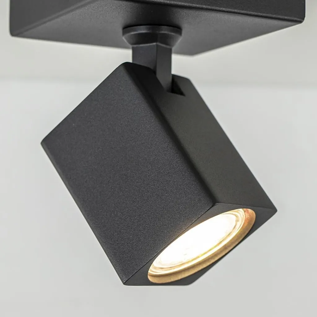 Straluma Plafondspot Quadro 1L zwart gu10> Opbouwspots|Woonkamerlampen