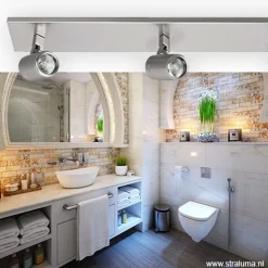 Straluma Plafondspot Rain 3L balk nikkel IP44><noscript><img width=