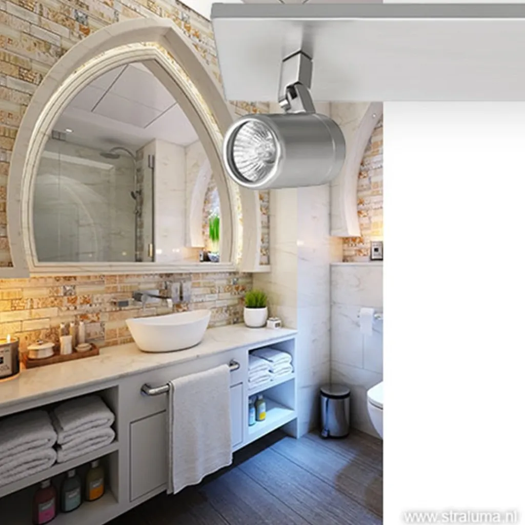 Straluma Plafondspot Rain 2L balk nikkel IP44> Wandlampen|Opbouwspots