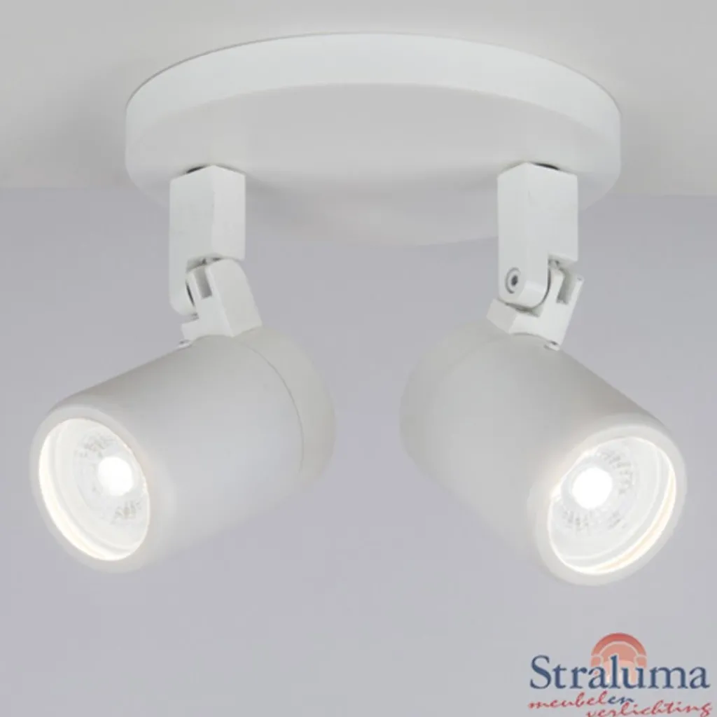 Straluma Plafondspot Rain 2L rond wit gu10 IP44> Plafondlampen|Opbouwspots
